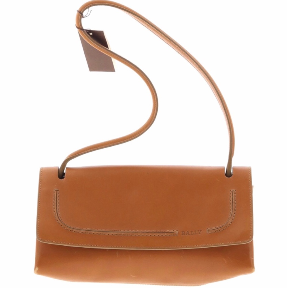 BALLY leather shoulder purse - natural tan brown
